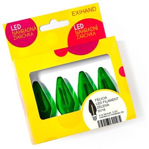 Exihand Blistr 4 zelená žárovky FELICIA LED FILAMENT 14V/0,2W 166100.FIL.B.ZE