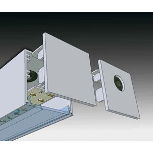 SEC Koncové čelíčko pro WEGA-MODULE2-AA LED bez boční přechodky RAL9006 bílý hliník 320-B-000-14-01-SP
