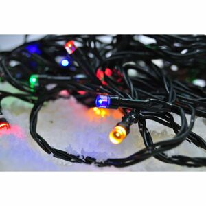 Solight LED venkovní vánoční řetěz, 200 LED, 20m, přívod 5m,  8 funkcí, časovač, IP44, vícebarevný 1V102-M-1