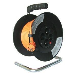 Solight prodlužovací přívod na bubnu, 4 zásuvky, oranžový, 50m PB04
