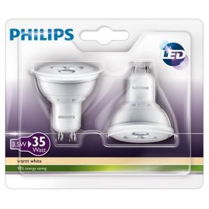 Philips LED žárovka GU10 5W 35W teplá bílá 2700K , reflektor 36°, 2ks v blistru Teplá bílá