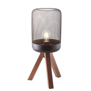 ACA LIGHTING CZECH s.r.o. ACA Lighting stolní lampa 1XE27 dřevo + černý kov D26XH52CM PAROT TF501T52BK