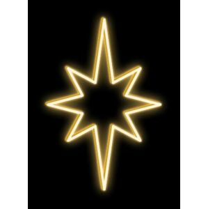 DecoLED LED světelná hvězda na VO, 60x90 cm, teple bílá