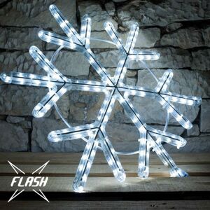 DecoLED LED světelný motiv VO vločka,pr.60cm, FLASH, ledově bílá