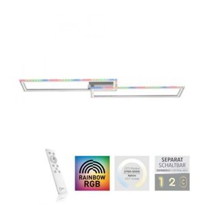 LEUCHTEN DIREKT is JUST LIGHT LED stropní svítidlo 72x210cm, stříbrná barva, RGB Rainbow, stmívatelné, CCT RGB+2700-5000K