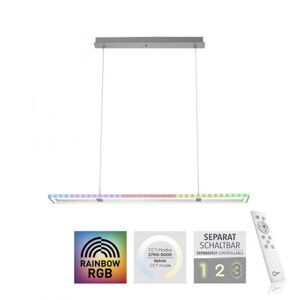 PAUL NEUHAUS LEUCHTEN DIREKT LED závěsné svítidlo, stříbrná barva, stmívatelné, Rainbow RGB, paměťová funkce RGB+2700-5000K