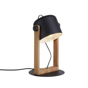 PAUL NEUHAUS LEUCHTEN DIREKT stolní lampa, černá, šňůrový vypínač, imitace dřeva, industriální design