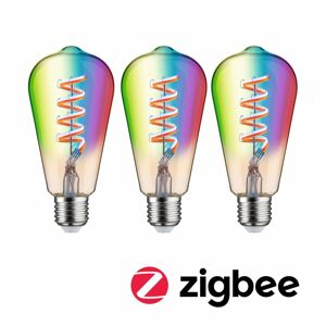 PAULMANN Filament 230V Smart Home Zigbee 3.0 LED žárovka ST64 E27 3x6,3W RGBW+ stmívatelné zlatá