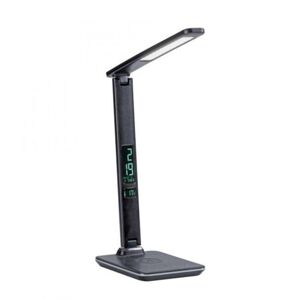 PAUL NEUHAUS LED stolní lampa v černé barvě s indukčním nabíjením telefonu, dotykovým stmívačem a nastavitelnou barvou světla 2700-5000K