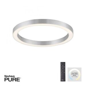 PAUL NEUHAUS LED stropní svítidlo PURE-LINES hliník 50x50 CCT dálkový ovladač 2700-5000K PN 6309-95