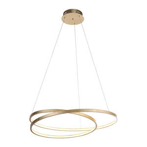 PAUL NEUHAUS LED závěsné svítidlo, kruhové, imitace plátkového zlata, design SimplyDim 3000K PN 2474-12