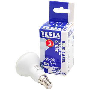 Tesla - LED žárovka Reflektor R50, E14, 5W, 230V, 410lm, 25 000h, 4000K denní bílá, 180st.