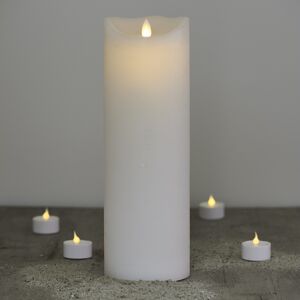 SIRIUS Vosková LED svíčka - 30 cm, bílá