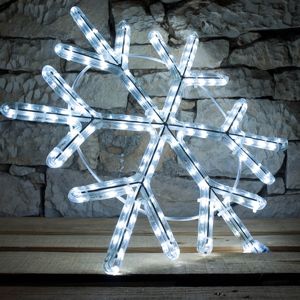 DecoLED LED světelný motiv - vločka, ledově bílá, pr. 60 cm