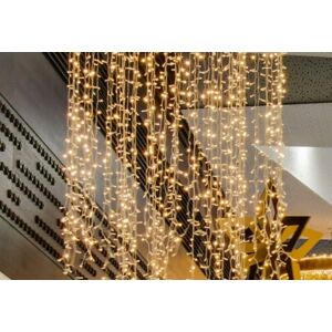 DecoLED Interiérová LED světelná záclona - 1x7 m, teple bílá, 600 diod