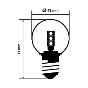 DecoLED LED žárovka - ledově bílá, patice E27, 12 diod