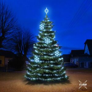 DecoLED LED světelná sada na stromy vysoké 6-8m, ledová bílá s Flash, dekory EFD01
