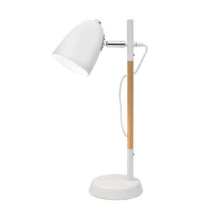 NOVA LUCE stolní lampa ALINA bílý kov a přírodní dřevo E27 1x12W 230V IP20 bez žárovky 8808402